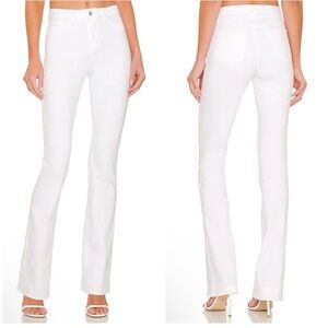 New L’Agence Selma High Rise Bootcut Jeans Blanc White Stretch Sz 25